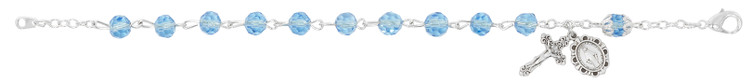 (BR333) SS LIGHT BLUE CRYSTAL BRACELE