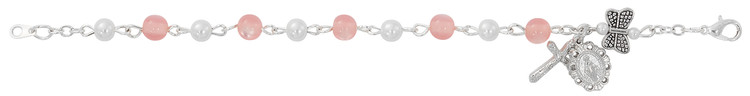 (B1031M) 6.5" PINK BUTTERFLY BRACELET