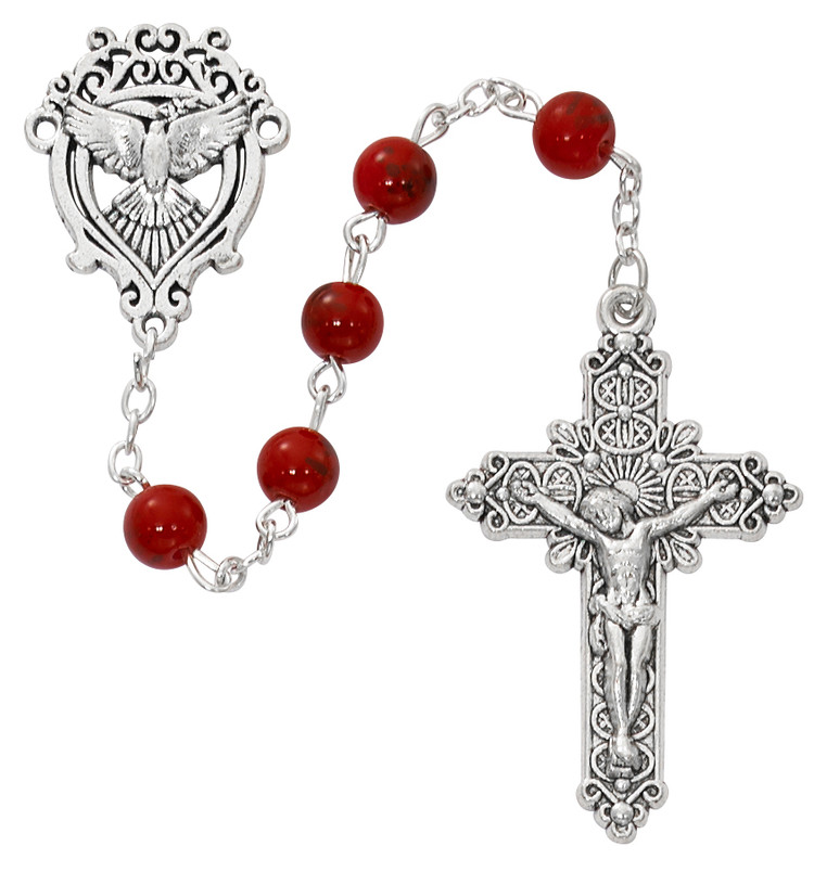 (P270X) 6MM RED MARBLE H.S. ROSARY