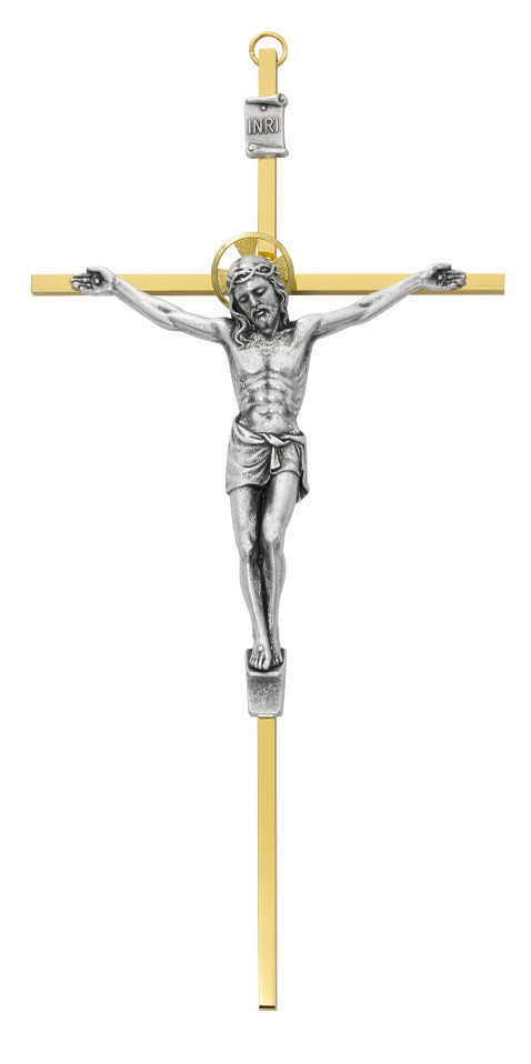 (79-42622) 10" TUTONE BRASS CRUCIFIX