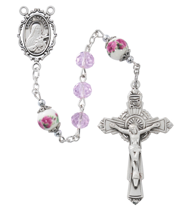 (R904LF) SS 8MM PINK CRYSTAL THERESE 