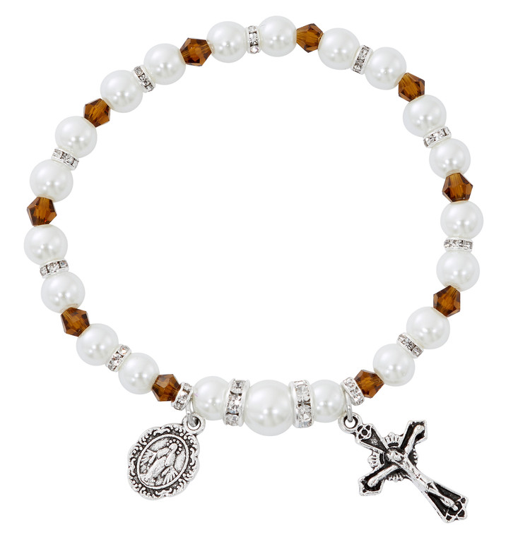 (B210FB) TOPAZ STRETCH ROSARY BRACELET