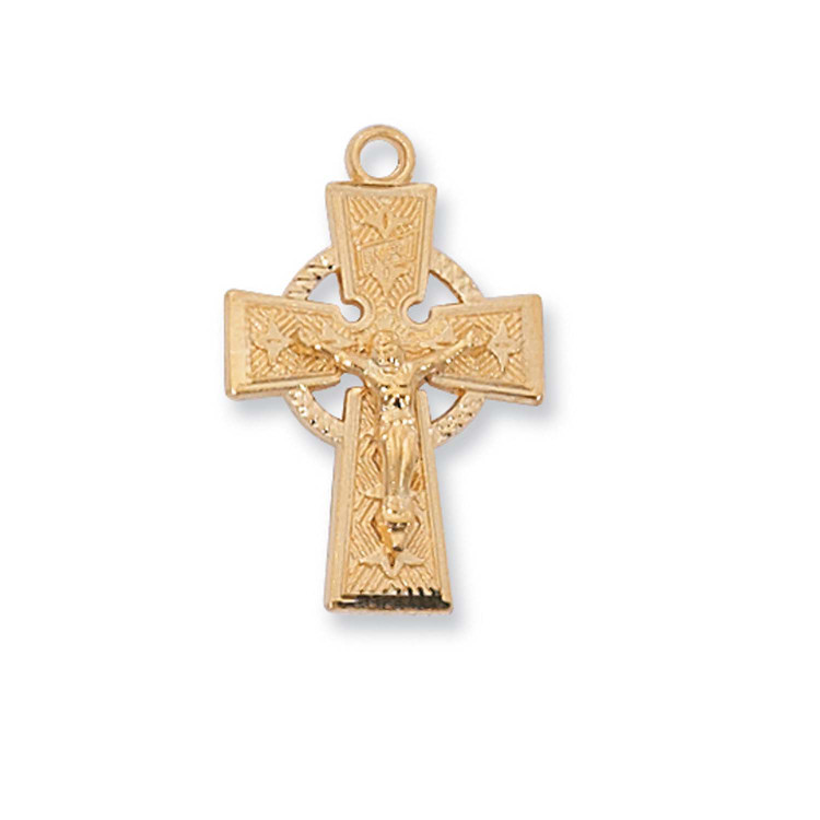 (H8084) GP CELTIC PEWT CRUCIFIX 18" CH