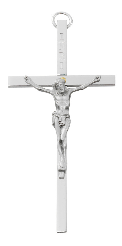 (79-17) 2X4" ALUM CRUCIFIX W SILVER