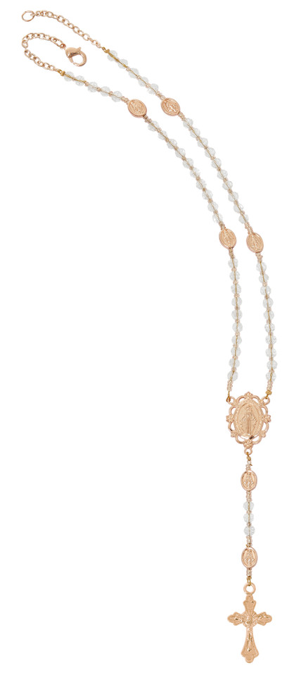 (P574C) ROSE GLD CRYSTAL NECKLACE WITH