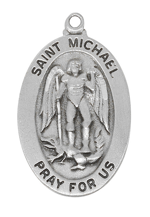 (AN461MK) 20" CH PEW ST. MICHAEL MEDAL