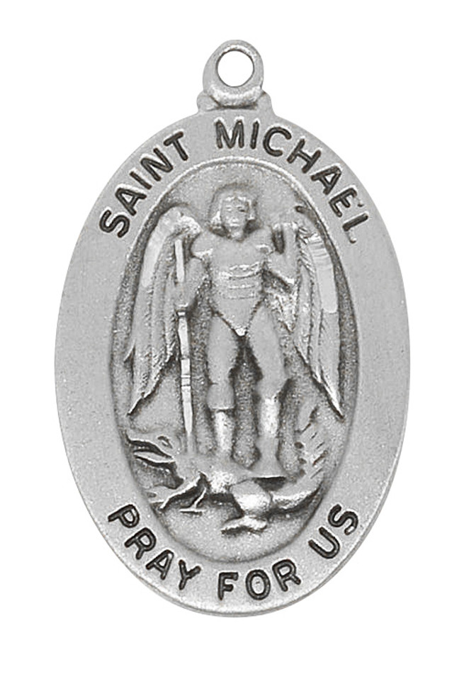 (AN461MK) 20" PEWTER ST. MICHAEL MEDAL