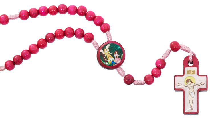 (P592RC) PINK WOOD GUARDIAN ANGEL