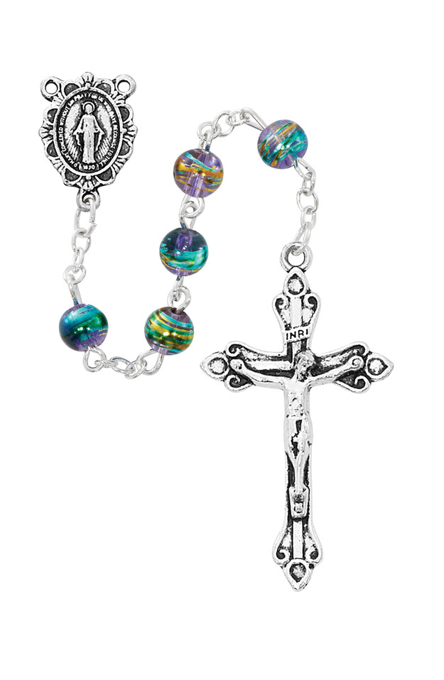 (R939C) PURPLE MULTI-COLOR ROSARY