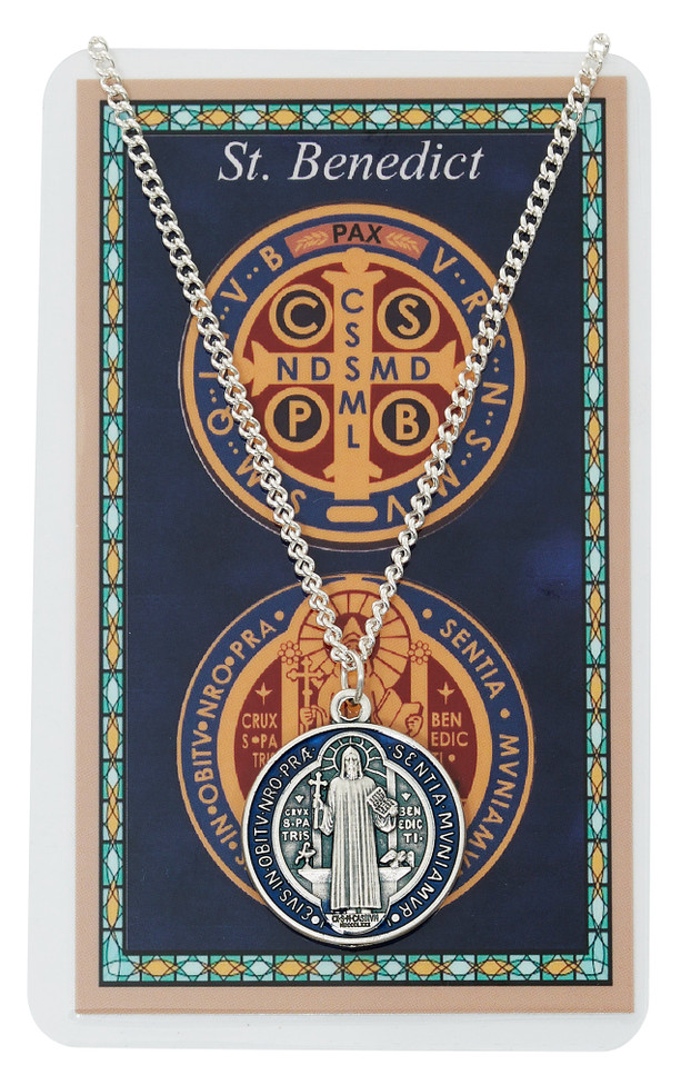 (PSD9467) BLUE ST BENEDICT ON 24" CH 