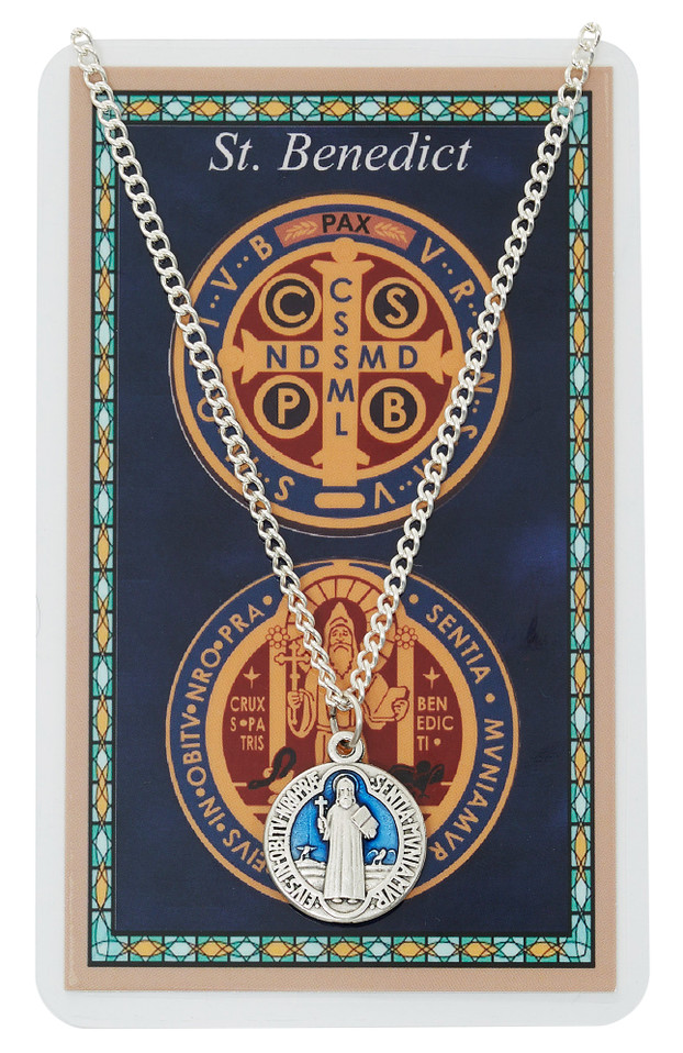 (PSD9468) BLUE ST BENEDICT ON 18" CH 