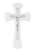 (73-81) 7" WHITE CROSS WITH PINK CRUCI