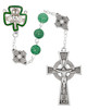 (P626C) 8MM GREEN GLASS IRISH ROSARY
