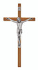 (81-95) 10" WALNUT CRUCIFIX SILVER COR