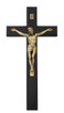 (80-212) 10" BLACK/GOLD CRUCIFIX