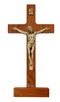 (80-215) 8" WALNUT STAIN STAND CRUCIFIX