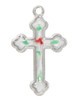 (L9321) 16-18" CH SS CLOISONNE CROSS