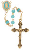 (R995F) 6MM AQUA GUADALUPE ROSARY