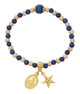 (B1072C) BLUE & TAN STRETCH BRAC WITH 