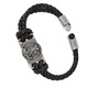 (B1074C) BLACK LEATHER ST. MICHAEL MEN'