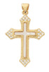 (H108) GOLD PLATE CRYSTAL M.O.P CROSS