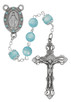 (R1022F) 8MM CATS EYE BLUE ROSARY