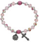 (BR898) PINK FLOWER CRYSTAL STRETCH BR