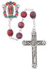 (P669X) 8MM FUCHSIA GUADALUPE ROSARY