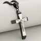 (RC115) TITANIUM STEEL TWO-TONE CROSS