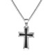 (RC116) TITANIUM CROSS WITH BLACK INSI