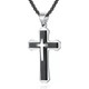 (RC118) TITANIUM STEEL GEOMETRIC CROSS