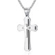 (RC119) TITANIUM STEEL GEOMETRIC CROSS