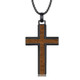 (RC121) BLACK CROSS WITH WOOD INLAY