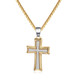 (H116) 18KT GP TWO-TONE TATANIUM CROS