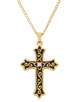 (H114) GP BLACK & CRYSTAL CROSS, 18" 