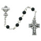 (C23LB) SS 5MM BLK CELTIC COMM ROSARY