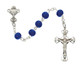 (C37RB) 6MM BLUE GLASS COMM ROSARY