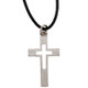(D617LC) PEWTER CROSS ADJ CORD/CARD