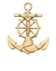 (J422) 24" CH G/SS ANCHOR CRUCIFIX 