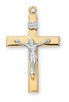 (J7018) 18" CH G/SS TWO-TONE CRUCIFIX 