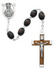 (150R) 6X8MM BROWN WOOD ROSARY