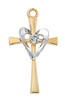 (J9117) 16-18" CH G/SS TWO-TONE CROSS