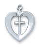 (L419) 16-18" CH SS HEART/CROSS 