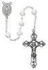 (350R) 6X6MM PEARL HEART ROSARY