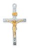 (L9082) 20" CH SS TWO TONE CRUCIFIX