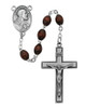 (R287DF) 4X6MM BROWN WOOD ROSARY