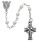 (R320DG) 5MM PEARL ROSARY PEWTER CELTIC