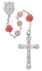 (R585RF) 6MM PINK ROSE ROSARY
