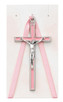 (PW20) 3.75 IN. PINK CRIB CRUCIFIX