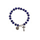 (BR815C) DARK BLU ROSARY BRACELET, CARD
